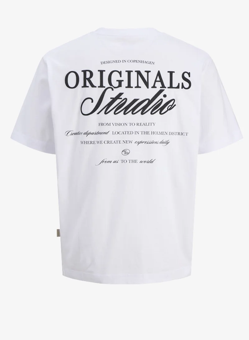 JACK & JONES Bright White SS 26 Logo Crew Neck T-Shirt for Men | Best Price UAE